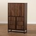 Baxton Studio Neil Modern and Contemporary Walnut Brown Finished Wood and Black Finished Metal Multipurpose Storage Cabinet - MPC8010-Walnut-Cabinet