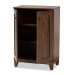 Baxton Studio Nissa Modern and Contemporary Walnut Brown Finished Wood 2-Door Shoe Storage Cabinet - MPC8017-Walnut-Shoe Cabinet