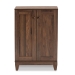 Baxton Studio Nissa Modern and Contemporary Walnut Brown Finished Wood 2-Door Shoe Storage Cabinet - MPC8017-Walnut-Shoe Cabinet