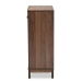 Baxton Studio Nissa Modern and Contemporary Walnut Brown Finished Wood 2-Door Shoe Storage Cabinet - MPC8017-Walnut-Shoe Cabinet