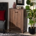 Baxton Studio Nissa Modern and Contemporary Walnut Brown Finished Wood 2-Door Shoe Storage Cabinet - MPC8017-Walnut-Shoe Cabinet