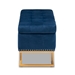 Baxton Studio Ellery Luxe and Glam Navy Blue Velvet Fabric Upholstered and Gold Finished Metal Storage Ottoman - WS-14115-Navy Blue Velvet/Gold-Otto