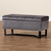 Baxton Studio Esther Modern and Contemporary Grey Velvet Fabric Upholstered and Dark Brown Finished Wood Storage Ottoman - WS-20716-Grey/Espresso-Otto