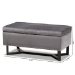 Baxton Studio Esther Modern and Contemporary Grey Velvet Fabric Upholstered and Dark Brown Finished Wood Storage Ottoman - WS-20716-Grey/Espresso-Otto