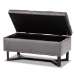 Baxton Studio Esther Modern and Contemporary Grey Velvet Fabric Upholstered and Dark Brown Finished Wood Storage Ottoman - WS-20716-Grey/Espresso-Otto