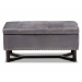 Baxton Studio Esther Modern and Contemporary Grey Velvet Fabric Upholstered and Dark Brown Finished Wood Storage Ottoman - WS-20716-Grey/Espresso-Otto
