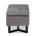 Baxton Studio Esther Modern and Contemporary Grey Velvet Fabric Upholstered and Dark Brown Finished Wood Storage Ottoman - WS-20716-Grey/Espresso-Otto