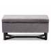 Baxton Studio Esther Modern and Contemporary Grey Velvet Fabric Upholstered and Dark Brown Finished Wood Storage Ottoman - WS-20716-Grey/Espresso-Otto