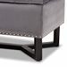 Baxton Studio Esther Modern and Contemporary Grey Velvet Fabric Upholstered and Dark Brown Finished Wood Storage Ottoman - WS-20716-Grey/Espresso-Otto