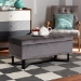 Baxton Studio Esther Modern and Contemporary Grey Velvet Fabric Upholstered and Dark Brown Finished Wood Storage Ottoman - WS-20716-Grey/Espresso-Otto