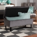 Baxton Studio Esther Modern and Contemporary Grey Velvet Fabric Upholstered and Dark Brown Finished Wood Storage Ottoman - WS-20716-Grey/Espresso-Otto