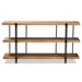 Baxton Studio Tarah Modern Rustic and Industrial Natural Brown Finished Wood and Black Finished Metal Console Table - JY20A163-Natural/Black-Console