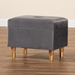 Baxton Studio Elias Modern and Contemporary Grey Velvet Fabric Upholstered and Oak Brown Finished Wood Storage Ottoman - JY20A250-Grey Velvet-Otto
