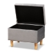 Baxton Studio Elias Modern and Contemporary Grey Velvet Fabric Upholstered and Oak Brown Finished Wood Storage Ottoman - JY20A250-Grey Velvet-Otto