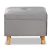 Baxton Studio Elias Modern and Contemporary Grey Velvet Fabric Upholstered and Oak Brown Finished Wood Storage Ottoman - JY20A250-Grey Velvet-Otto