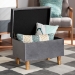Baxton Studio Elias Modern and Contemporary Grey Velvet Fabric Upholstered and Oak Brown Finished Wood Storage Ottoman - JY20A250-Grey Velvet-Otto