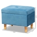 Baxton Studio Elias Modern and Contemporary Sky Blue Velvet Fabric Upholstered and Oak Brown Finished Wood Storage Ottoman - JY20A250-Sky Blue Velvet-Otto
