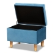 Baxton Studio Elias Modern and Contemporary Sky Blue Velvet Fabric Upholstered and Oak Brown Finished Wood Storage Ottoman - JY20A250-Sky Blue Velvet-Otto