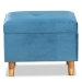 Baxton Studio Elias Modern and Contemporary Sky Blue Velvet Fabric Upholstered and Oak Brown Finished Wood Storage Ottoman - JY20A250-Sky Blue Velvet-Otto