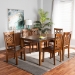 Baxton Studio Luisa Modern and Contemporary Transitional Walnut Brown Finished Wood 7-Piece Dining Set - Luisa-Walnut-7PC Dining Set