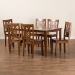 Baxton Studio Luisa Modern and Contemporary Transitional Walnut Brown Finished Wood 7-Piece Dining Set - Luisa-Walnut-7PC Dining Set