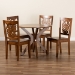 Baxton Studio Liese Modern and Contemporary Transitional Walnut Brown Finished Wood 5-Piece Dining Set - Liese-Walnut-5PC Dining Set