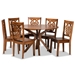 Baxton Studio Liese Modern and Contemporary Transitional Walnut Brown Finished Wood 7-Piece Dining Set