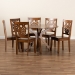 Baxton Studio Liese Modern and Contemporary Transitional Walnut Brown Finished Wood 7-Piece Dining Set - Liese-Walnut-7PC Dining Set