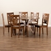 Baxton Studio Liese Modern and Contemporary Transitional Walnut Brown Finished Wood 7-Piece Dining Set - Liese-Walnut-7PC Dining Set