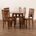 Baxton Studio Mina Modern and Contemporary Transitional Walnut Brown Finished Wood 5-Piece Dining Set - Mina-Walnut-5PC Dining Set
