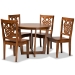 Baxton Studio Salida Modern and Contemporary Transitional Walnut Brown Finished Wood 5-Piece Dining Set