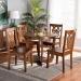 Baxton Studio Salida Modern and Contemporary Transitional Walnut Brown Finished Wood 5-Piece Dining Set - Salida-Walnut-5PC Dining Set