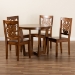 Baxton Studio Salida Modern and Contemporary Transitional Walnut Brown Finished Wood 5-Piece Dining Set - Salida-Walnut-5PC Dining Set