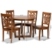 Baxton Studio Salida Modern and Contemporary Transitional Walnut Brown Finished Wood 5-Piece Dining Set - Salida-Walnut-5PC Dining Set
