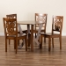 Baxton Studio Valda Modern and Contemporary Transitional Walnut Brown Finished Wood 5-Piece Dining Set - Valda-Walnut-5PC Dining Set
