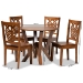 Baxton Studio Valda Modern and Contemporary Transitional Walnut Brown Finished Wood 5-Piece Dining Set - Valda-Walnut-5PC Dining Set
