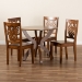 Baxton Studio Wanda Modern and Contemporary Transitional Walnut Brown Finished Wood 5-Piece Dining Set - Wanda-Walnut-5PC Dining Set