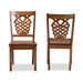 Baxton Studio Gervais Modern and Contemporary Transitional Walnut Brown Finished Wood 2-Piece Dining Chair Set - RH339C-Walnut Wood Scoop Seat-DC-2PK