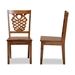 Baxton Studio Gervais Modern and Contemporary Transitional Walnut Brown Finished Wood 2-Piece Dining Chair Set - RH339C-Walnut Wood Scoop Seat-DC-2PK