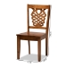Baxton Studio Gervais Modern and Contemporary Transitional Walnut Brown Finished Wood 2-Piece Dining Chair Set - RH339C-Walnut Wood Scoop Seat-DC-2PK