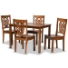 Baxton Studio Luisa Modern and Contemporary Transitional Walnut Brown Finished Wood 5-Piece Dining Set