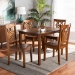 Baxton Studio Luisa Modern and Contemporary Transitional Walnut Brown Finished Wood 5-Piece Dining Set - Luisa-Walnut-5PC Dining Set