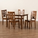 Baxton Studio Luisa Modern and Contemporary Transitional Walnut Brown Finished Wood 5-Piece Dining Set - Luisa-Walnut-5PC Dining Set