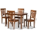 Baxton Studio Luisa Modern and Contemporary Transitional Walnut Brown Finished Wood 5-Piece Dining Set - Luisa-Walnut-5PC Dining Set