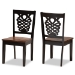 Baxton Studio Gervais Modern and Contemporary Transitional Two-Tone Dark Brown and Walnut Brown Finished Wood 2-Piece Dining Chair Set