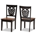 Baxton Studio Gervais Modern and Contemporary Transitional Two-Tone Dark Brown and Walnut Brown Finished Wood 2-Piece Dining Chair Set