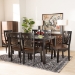 Baxton Studio Luisa Modern and Contemporary Two-Tone Dark Brown and Walnut Brown Finished Wood 7-Piece Dining Set - Luisa-Dark Brown/Walnut-7PC Dining Set