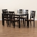 Baxton Studio Luisa Modern and Contemporary Two-Tone Dark Brown and Walnut Brown Finished Wood 7-Piece Dining Set - Luisa-Dark Brown/Walnut-7PC Dining Set