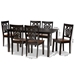 Baxton Studio Luisa Modern and Contemporary Two-Tone Dark Brown and Walnut Brown Finished Wood 7-Piece Dining Set - Luisa-Dark Brown/Walnut-7PC Dining Set