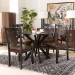 Baxton Studio Liese Modern and Contemporary Transitional Two-Tone Dark Brown and Walnut Brown Finished Wood 5-Piece Dining Set - Liese-Dark Brown/Walnut-5PC Dining Set